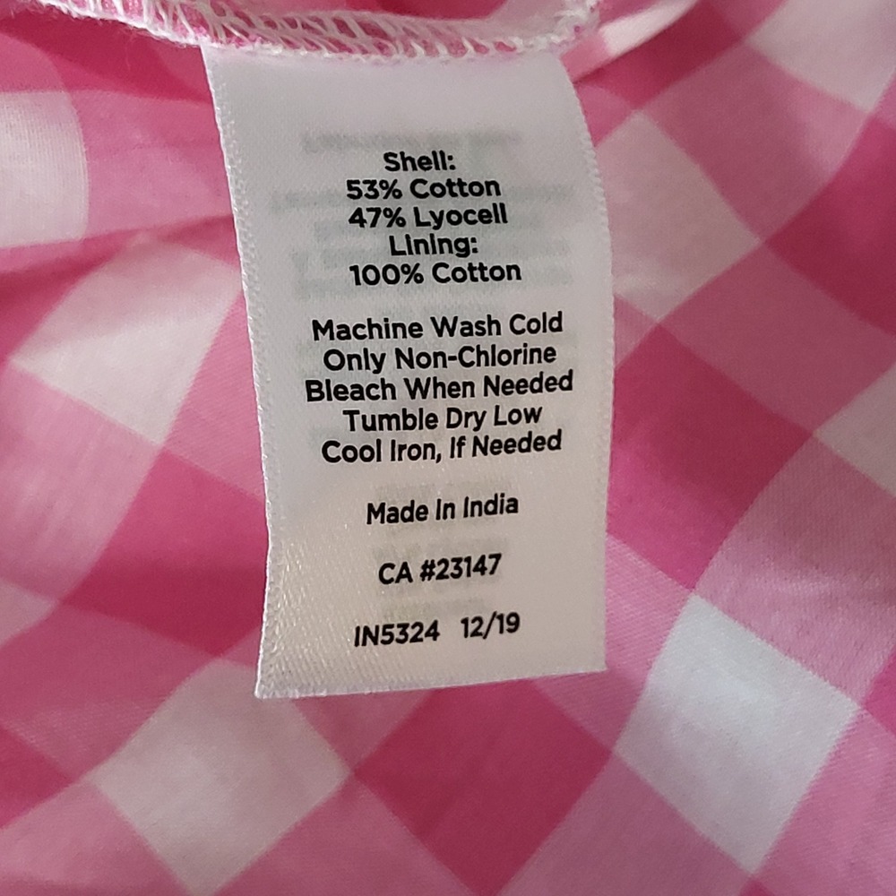 Talbots Gingham Flutter Sleeve Dress 16P Pink White Ruffle Tiered Midi NEW - Picture 6 of 13